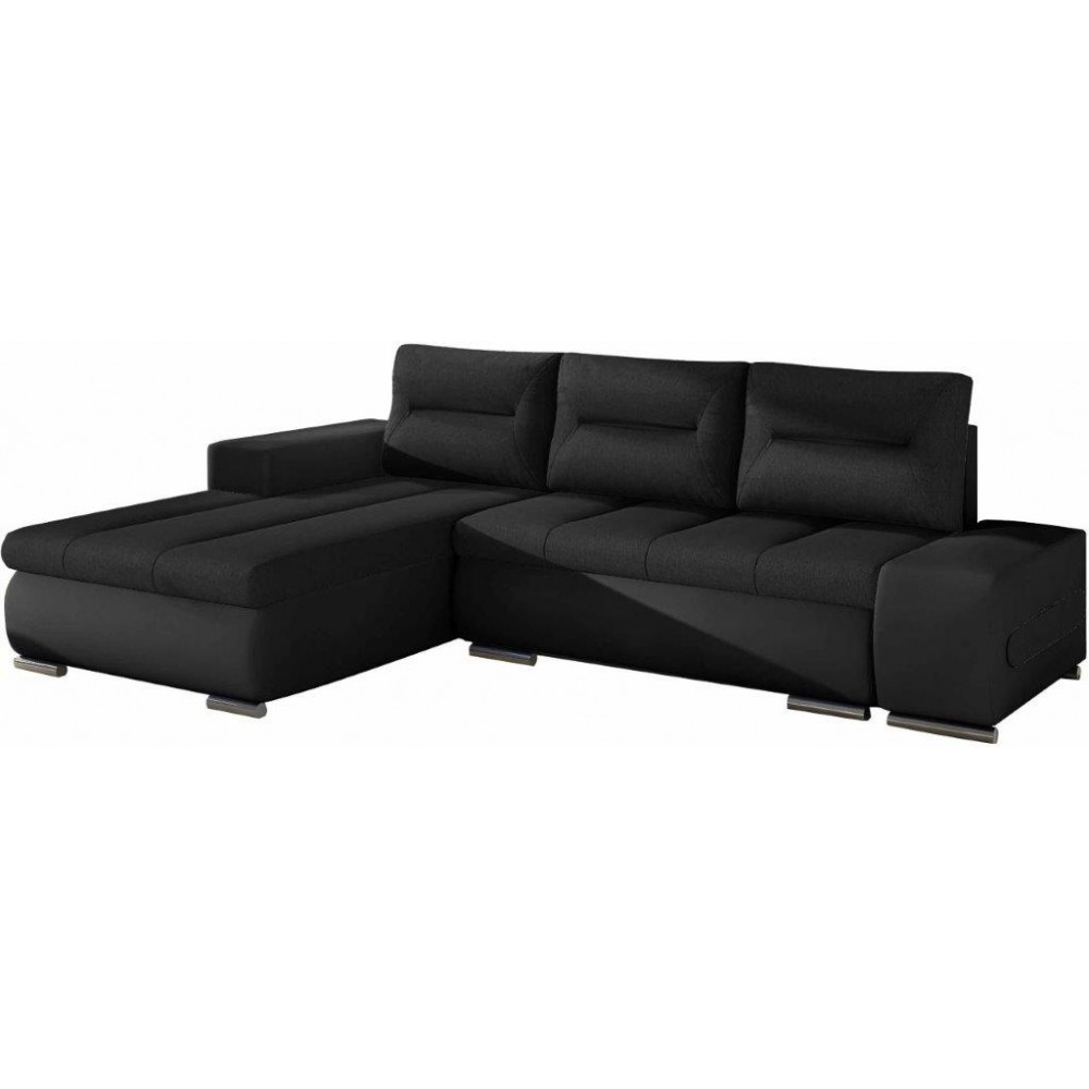 Γωνιακός καναπές Otto-Μαύρο-Αριστερή 275x180x85