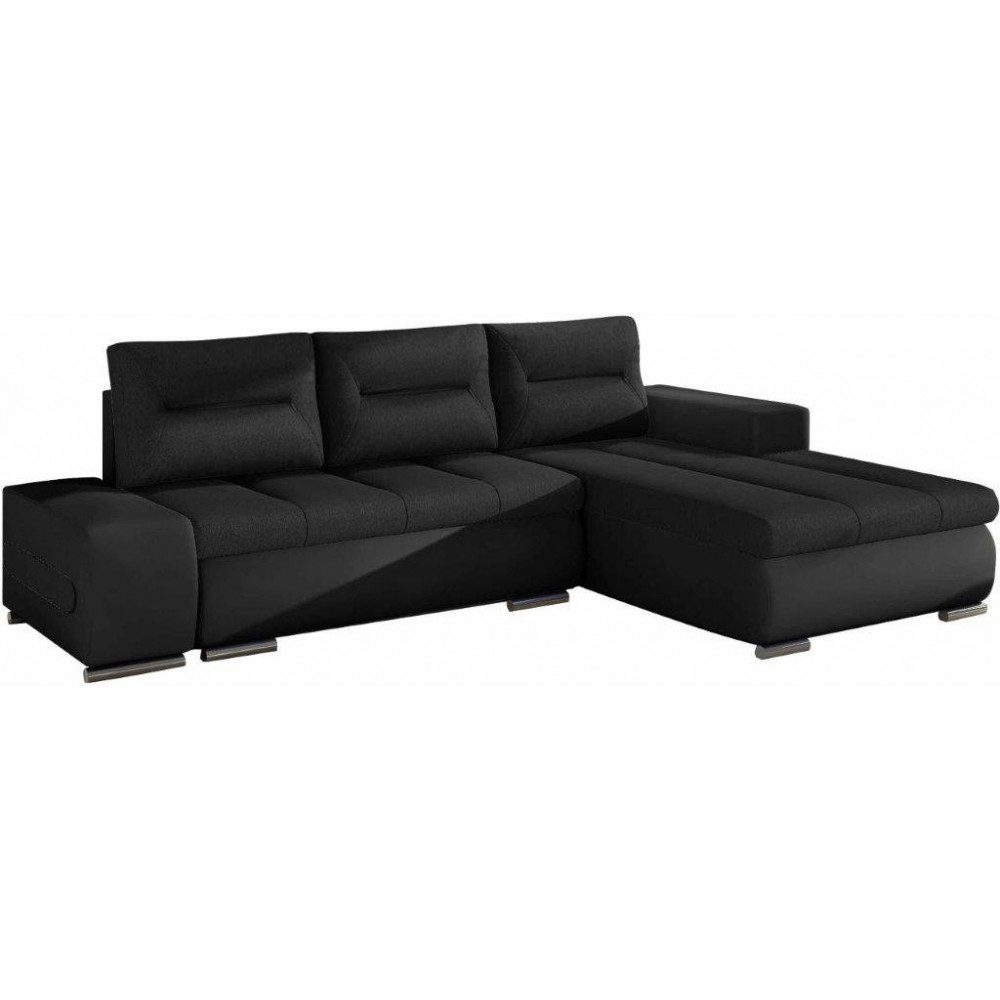 Γωνιακός καναπές Otto-Μαύρο-Δεξιά 275x180x85