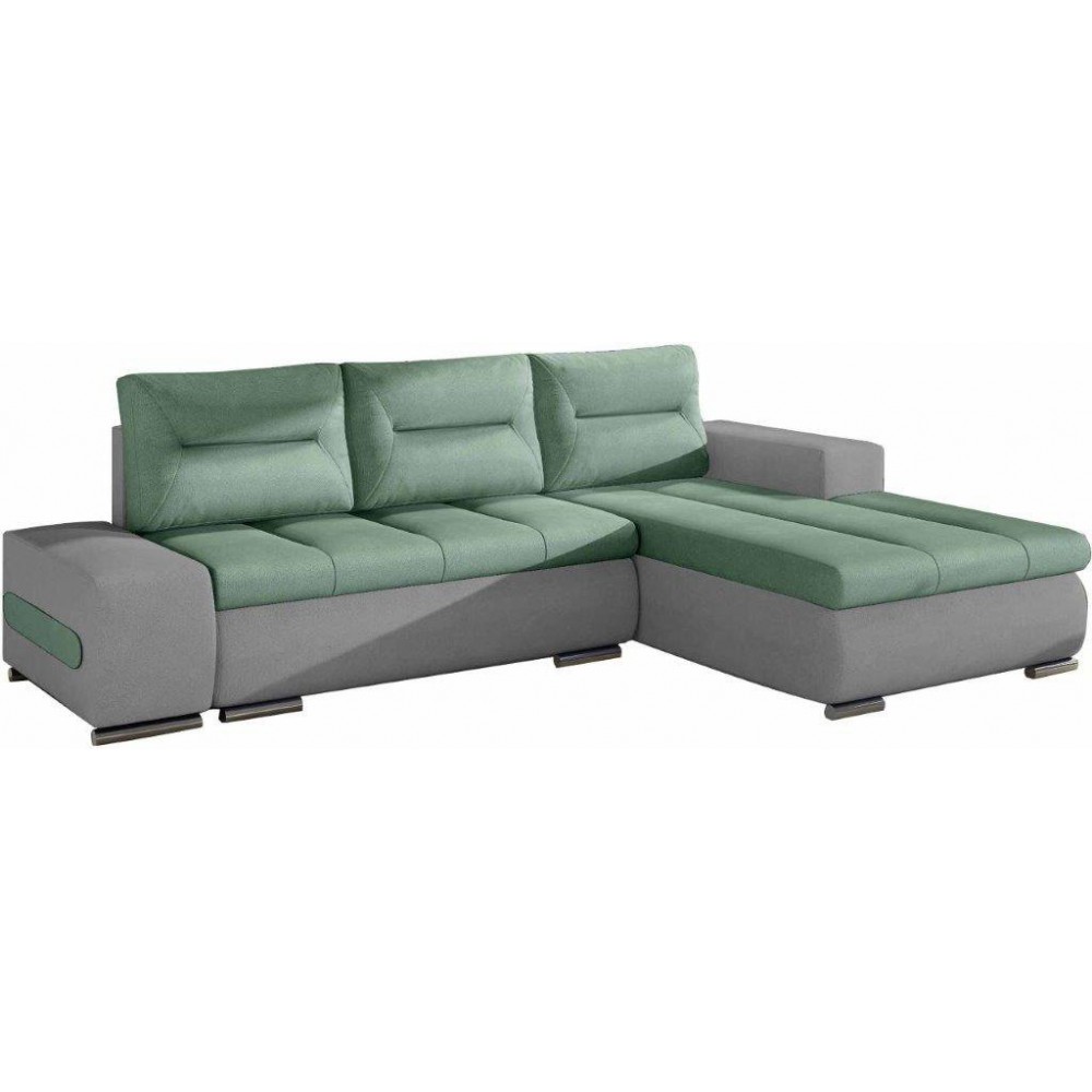 Γωνιακός καναπές Otto-Γκρι-Τιρκουάζ-Δεξιά 275x180x85