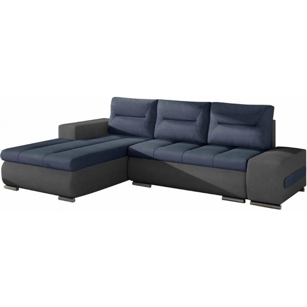 Γωνιακός καναπές Otto-Γκρι - Μπλε-Αριστερή 275x180x85
