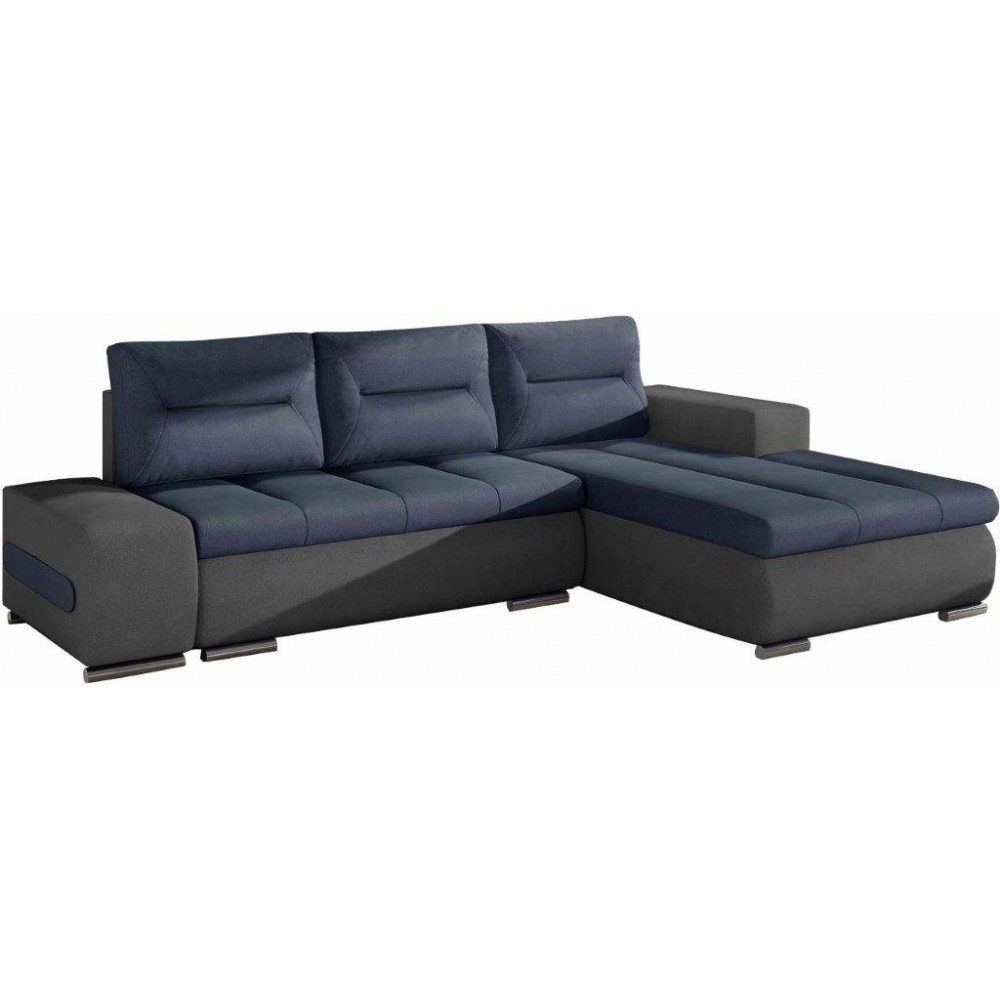 Γωνιακός καναπές Otto-Γκρι - Μπλε-Δεξιά 275x180x85