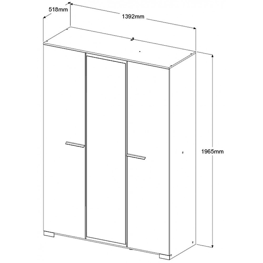Ντουλάπα Railly τρίφυλλη