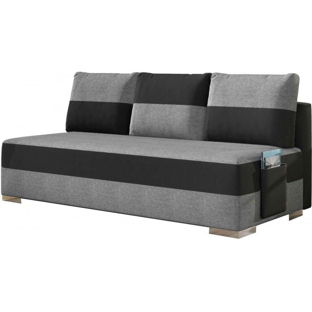 Καναπές - Κρεβάτι Atlas-Γκρι - Μαύρο