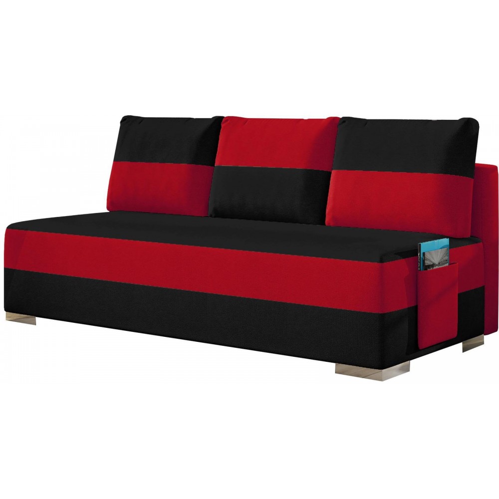 Καναπές - Κρεβάτι Atlas-Μαύρο - κόκκινο