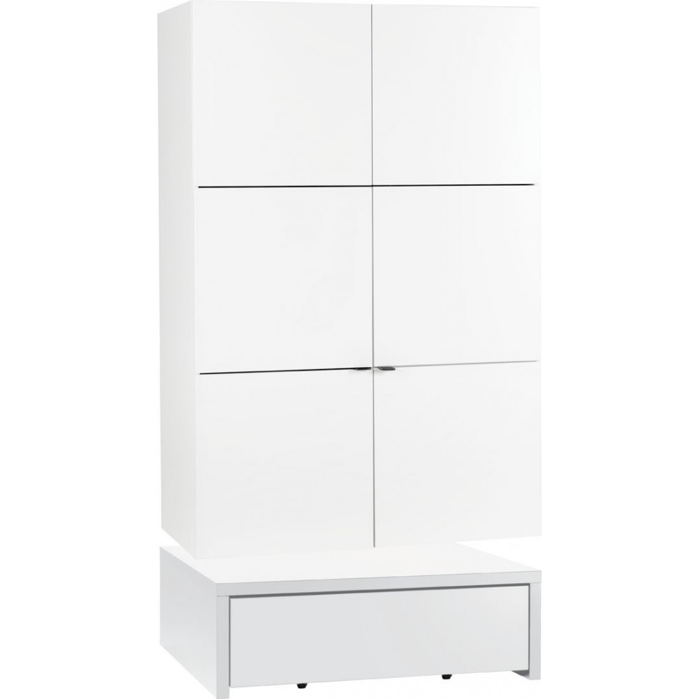 Ντουλάπα Young δίφυλλη με τραπέζι-Λευκό