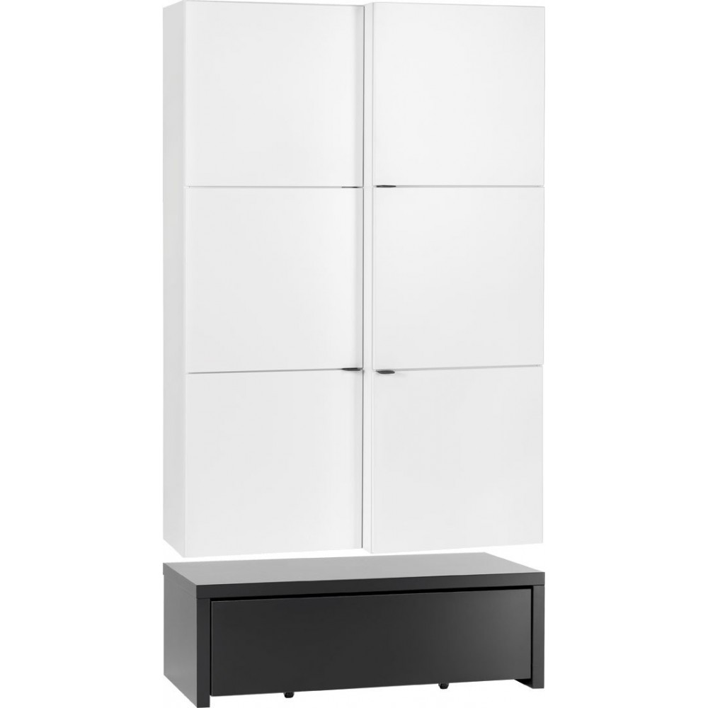 Βιβλιοθήκη Young κλειστή με τραπέζι-Λευκό - Μαύρο