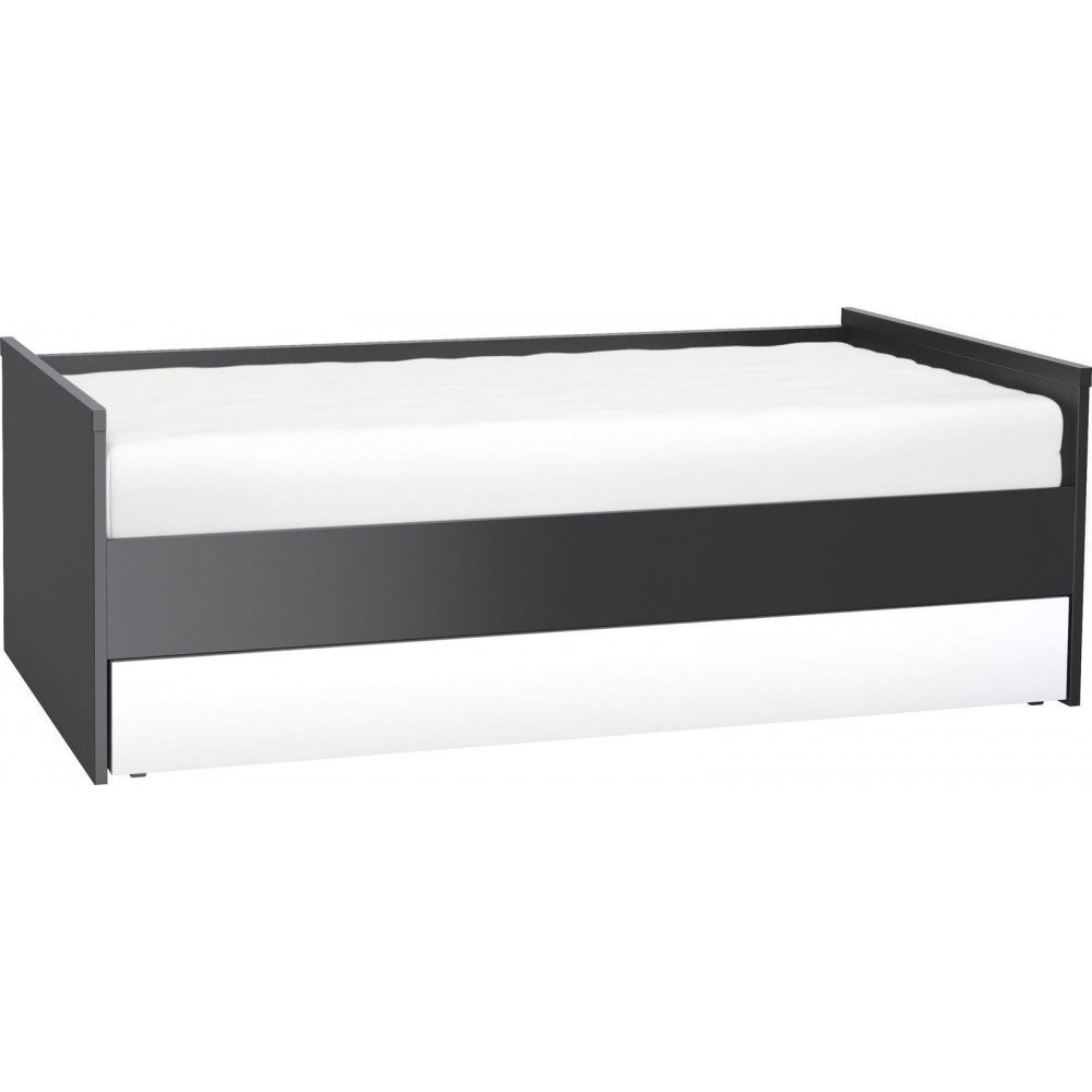 Καναπές - Κρεβάτι Young με συρτάρι-Μαύρο - Λευκό