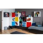 Καναπές - Κρεβάτι Young με συρτάρι-Μαύρο - Λευκό