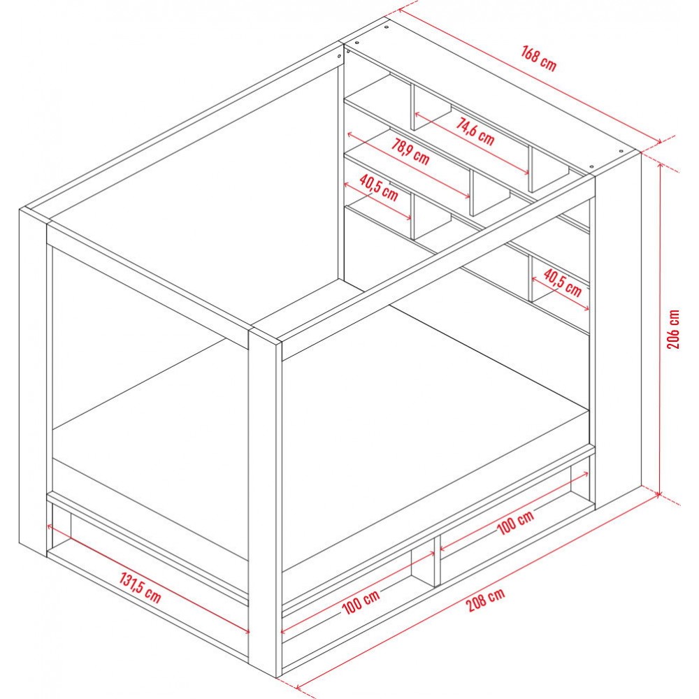 Κρεβάτι 4 You με ουρανό-Λευκό