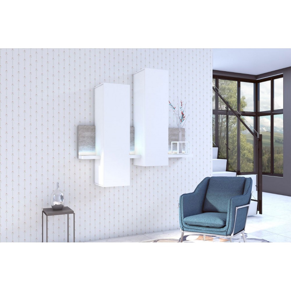 Βιτρίνα Bron-Γκρι - Λευκό