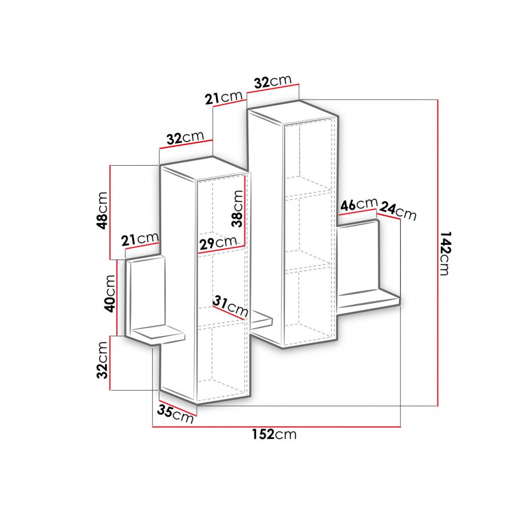 Βιτρίνα Bron-Γκρι - Λευκό