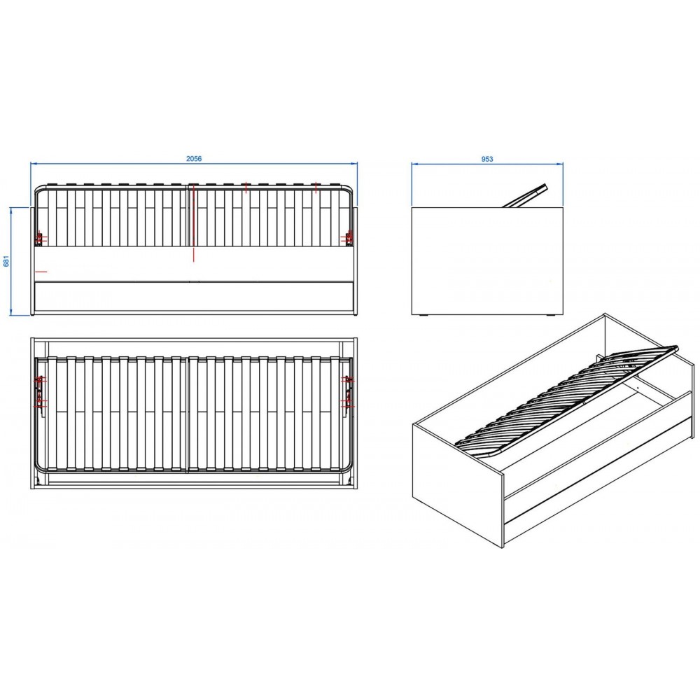 Καναπές - Κρεβάτι Simple-Γκρι
