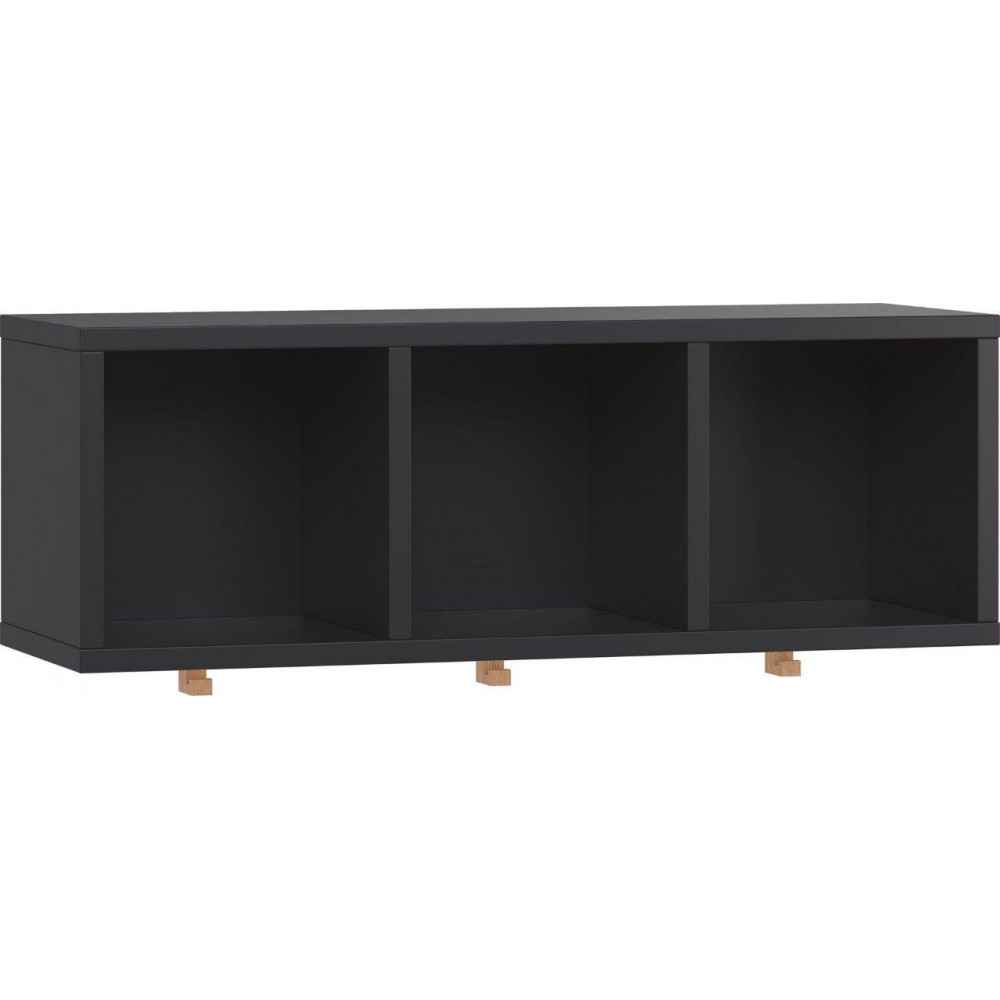 Ράφι τοίχου Simple με γαντζάκια-Μαύρο