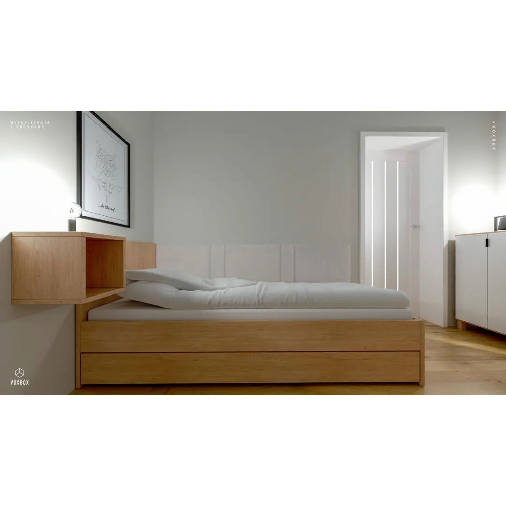 Κρεβάτι παιδικό Simple-Φυσικό - Λευκό