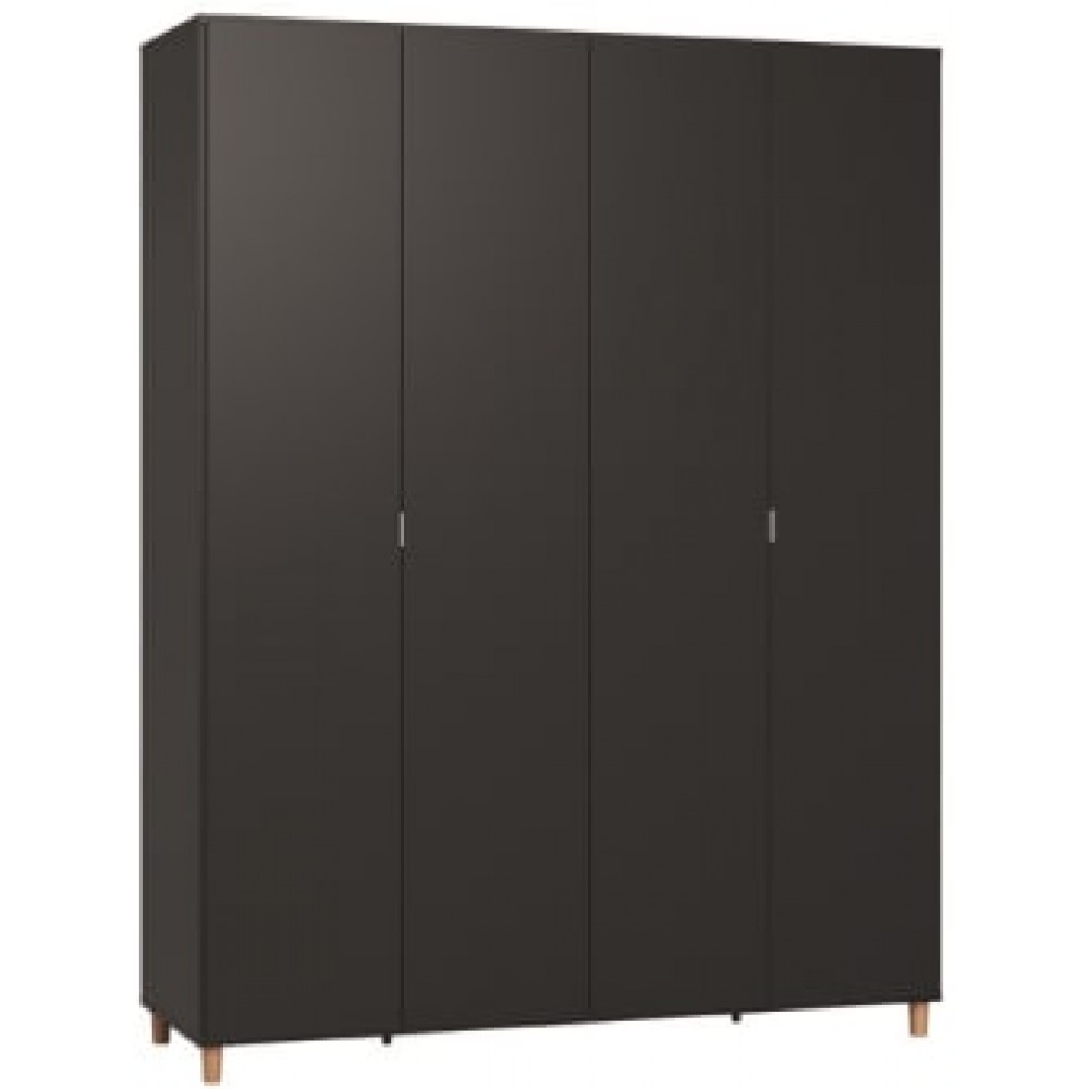 Ντουλάπα Simple τετράφυλλη-Μαύρο