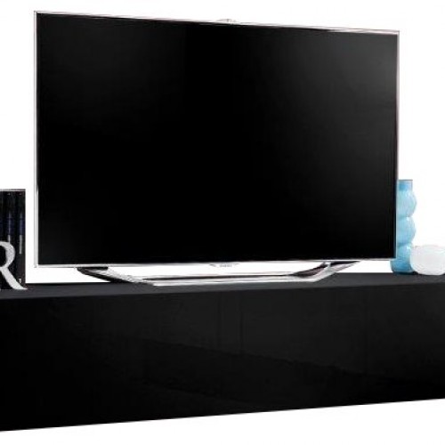 Κρεμαστό έπιπλο τηλεόρασης Fly IV-Μαύρο 160x40x30