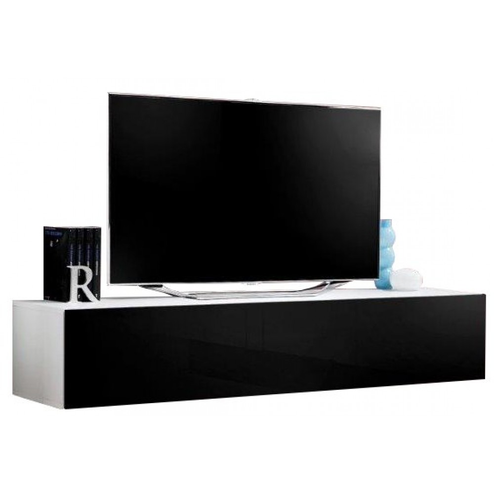Κρεμαστό έπιπλο τηλεόρασης Fly IV-Μαύρο - Λευκό