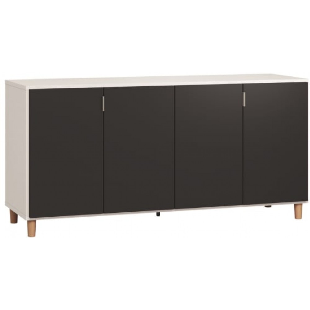 Μπουφές Simple-Λευκό - Μαύρο