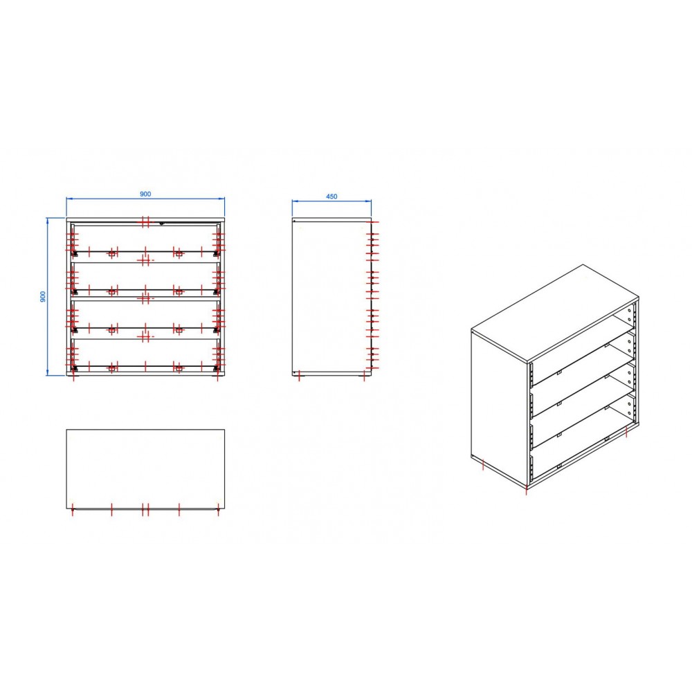 Συρταριέρα Simple 90x45x99.5