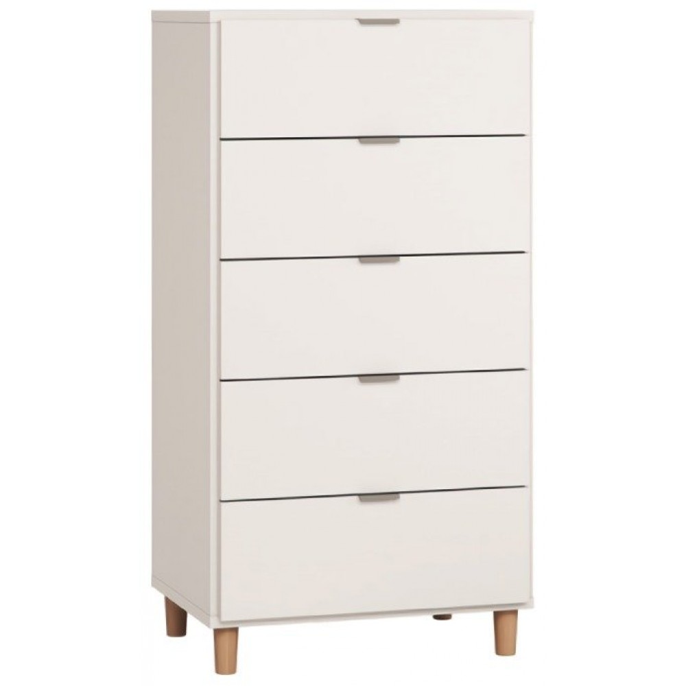 Συρταριέρα Simple ψηλή-Λευκό - Μαύρο