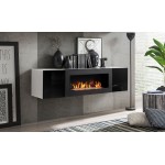 Κρεμαστό ντουλάπι Fly-Μαύρο - Λευκό