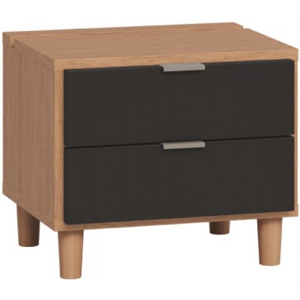 Κομοδίνο Simple-Φυσικό - Μαύρο