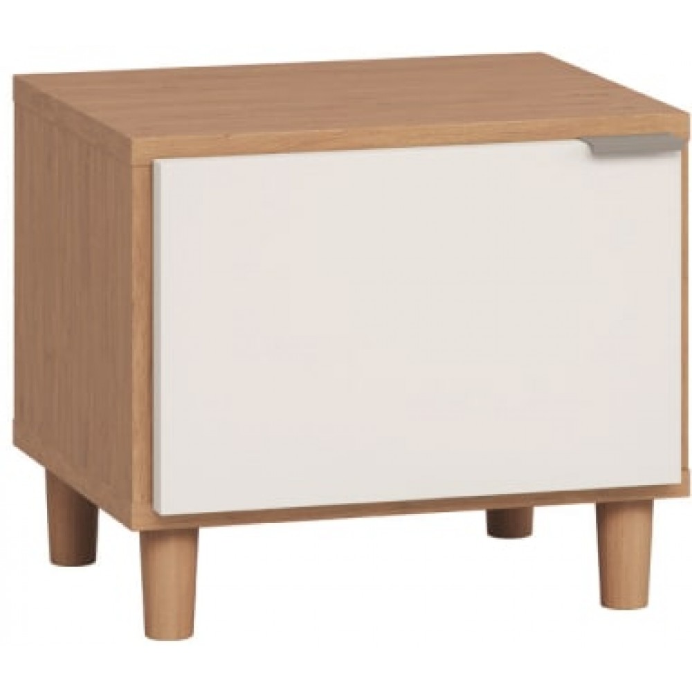 Κομοδίνο Simple II-Φυσικό - Λευκό