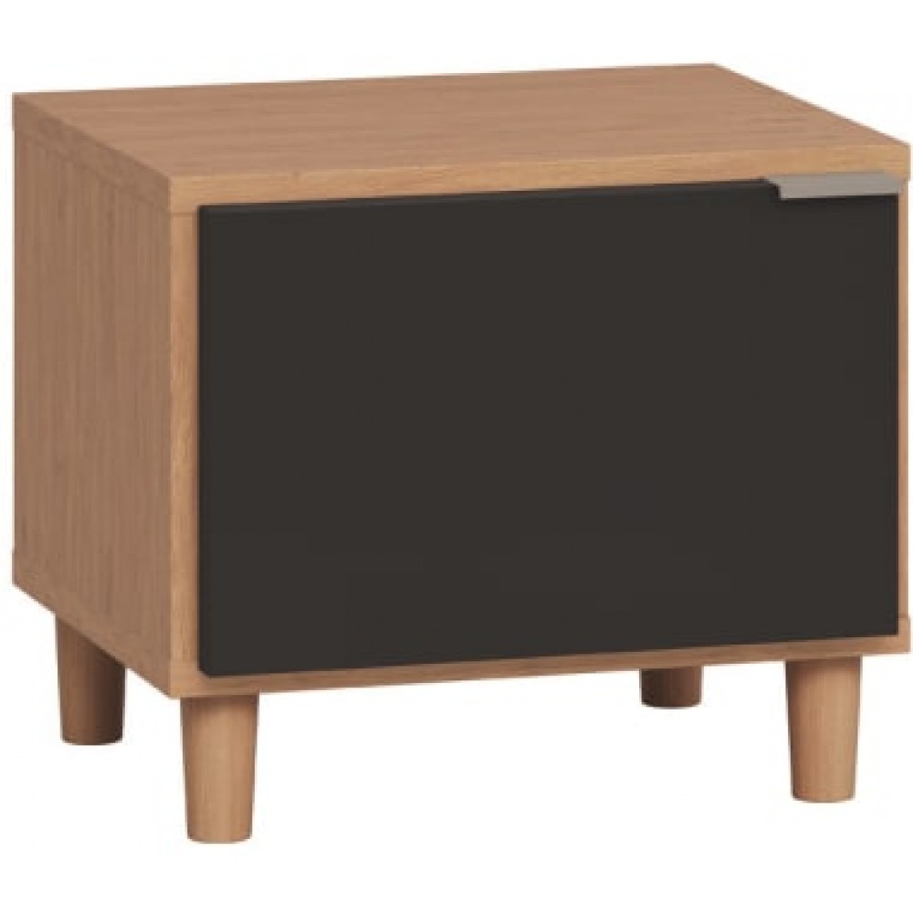 Κομοδίνο Simple II-Φυσικό - Μαύρο