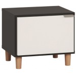 Κομοδίνο Simple II-Μαύρο - Λευκό