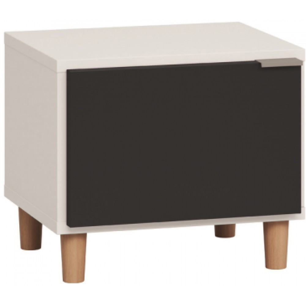 Κομοδίνο Simple II-Μαύρο - Λευκό