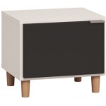 Κομοδίνο Simple II-Μαύρο - Λευκό