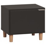 Κομοδίνο Simple II-Μαύρο - Λευκό