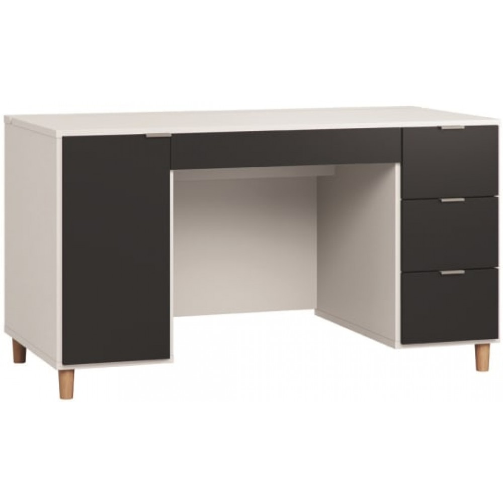 Γραφείο Simple 140-Λευκό - Μαύρο