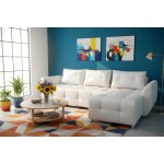 Γωνιακός καναπές Marten-Λευκό 238x150x88