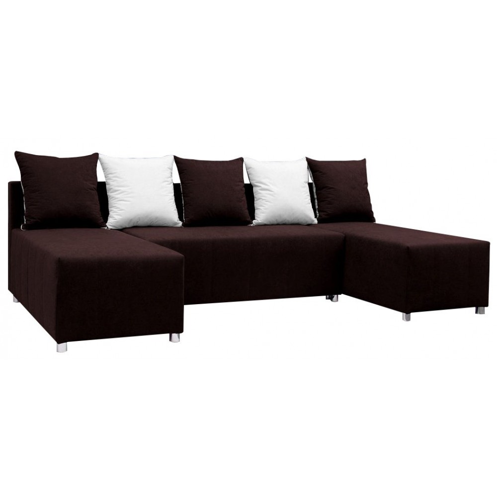 Γωνιακός καναπές Felipe-Καφέ σκούρο 253x145x85
