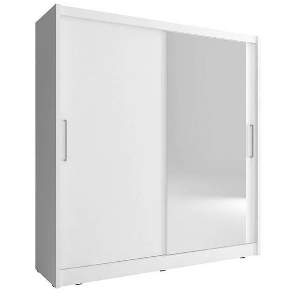 Ντουλάπα Malmo συρόμενη-180 x 62 x 200 εκ.-Λευκό