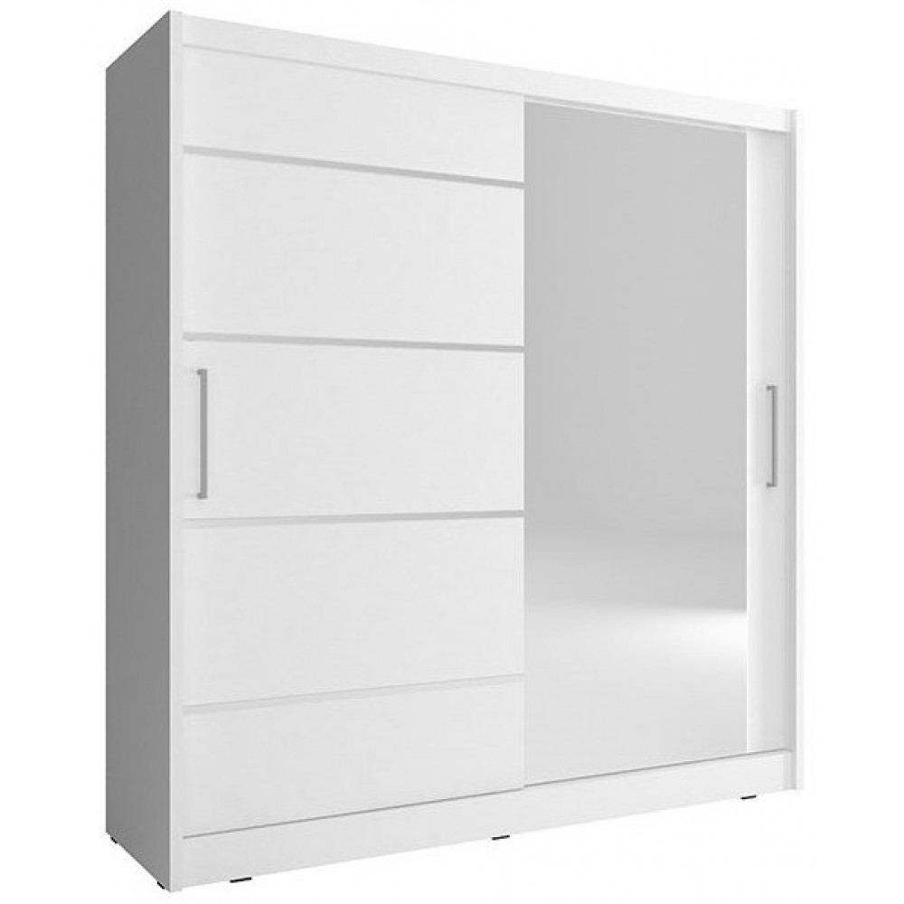 Ντουλάπα Mazoo συρόμενη-180 x 62 x 200 εκ.-Λευκό