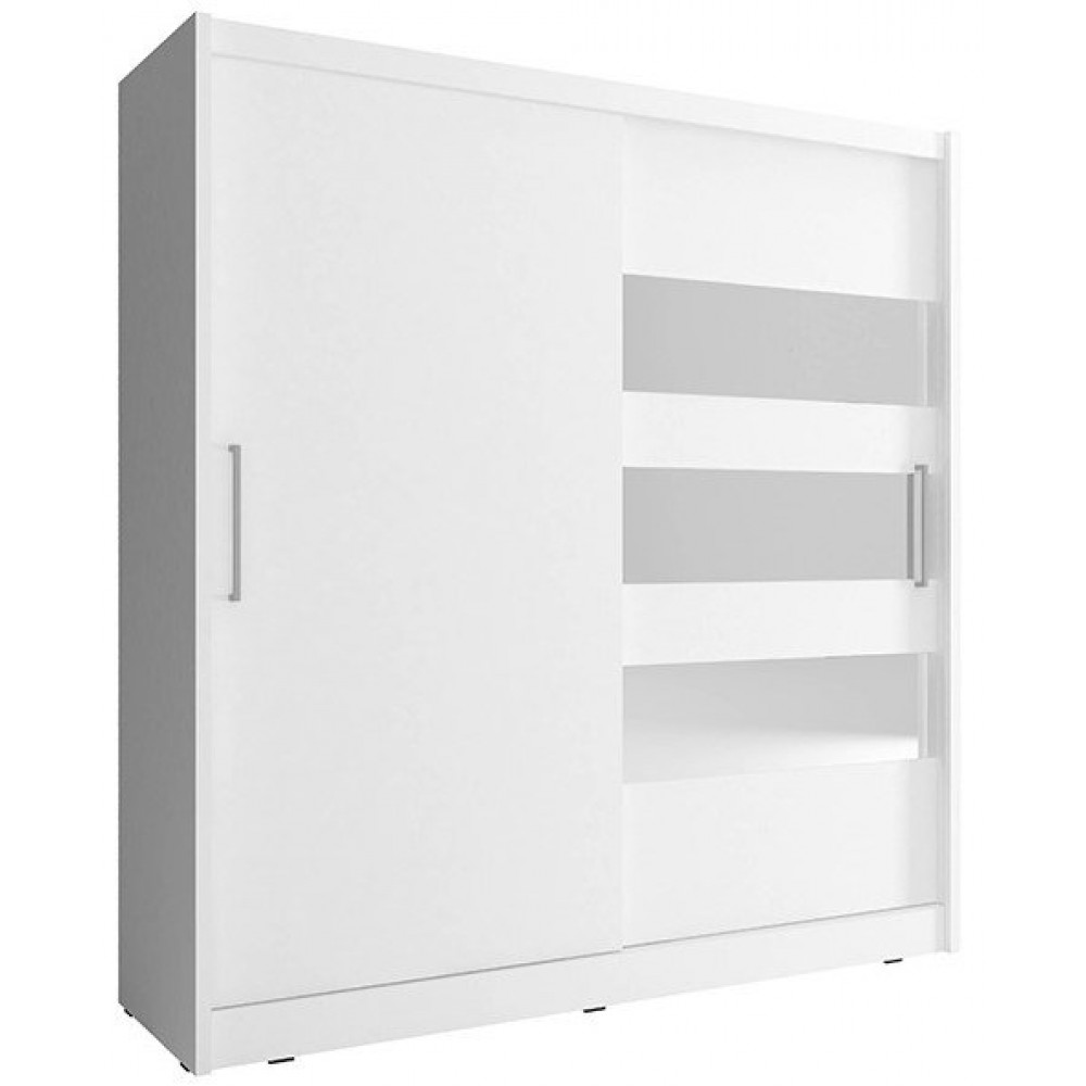Ντουλάπα Cosmo συρόμενη-180 x 62 x 200 εκ.-Λευκό