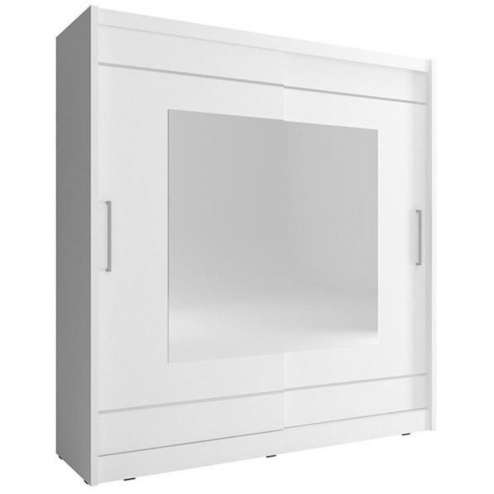 Ντουλάπα Walla συρόμενη-180 x 62 x 200 εκ.-Λευκό