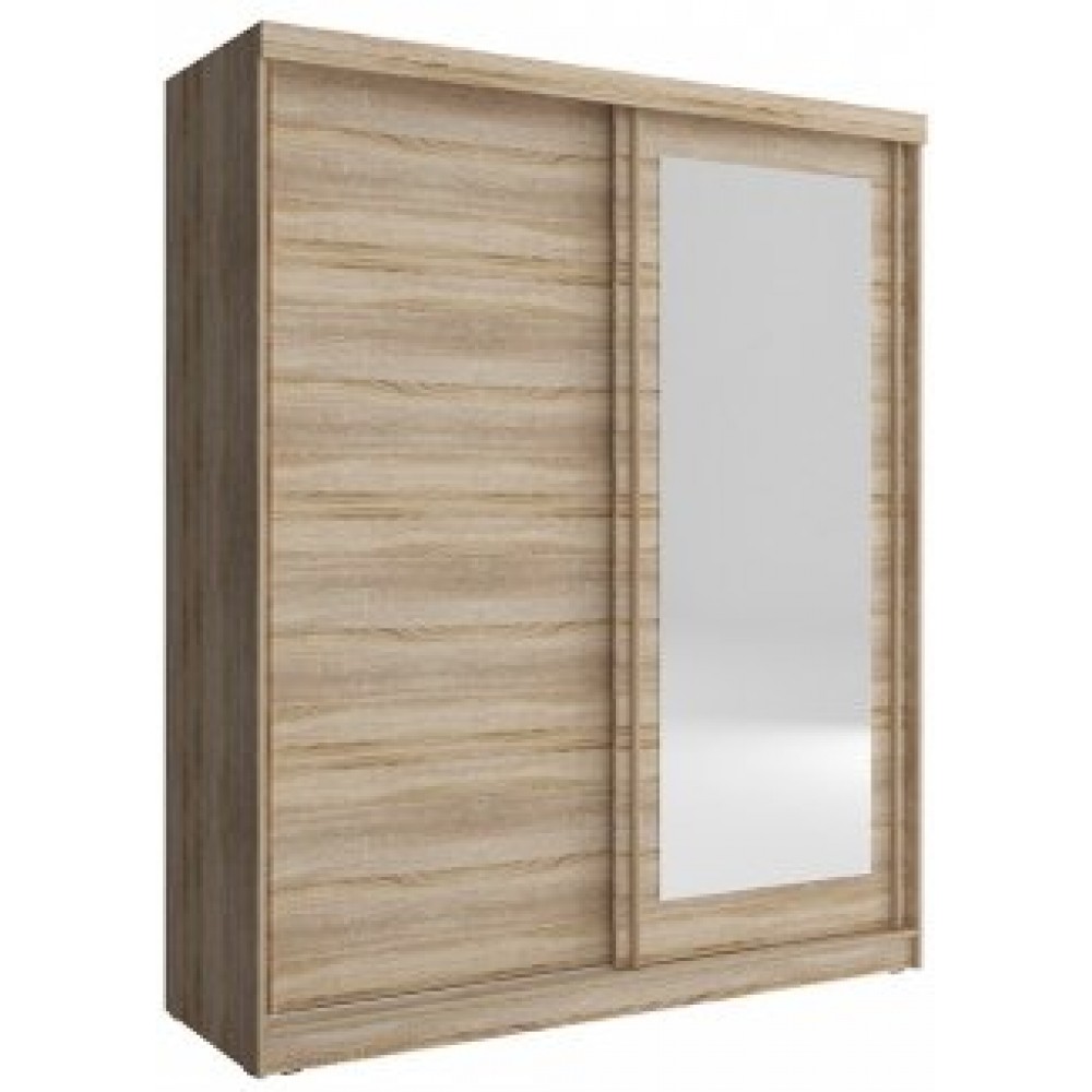 Ντουλάπα συρόμενη Bellamy-200 x 62 x 214 εκ.-Φυσικό