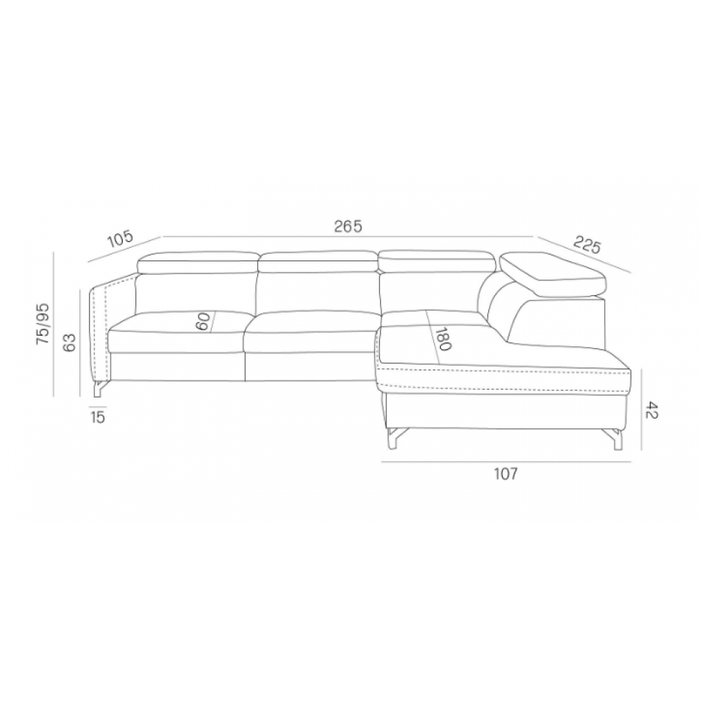 Γωνιακός καναπές Coral-Δεξιά