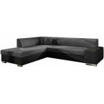 Γωνιακός καναπές Mordo-Μαύρο - Γκρι-Αριστερή