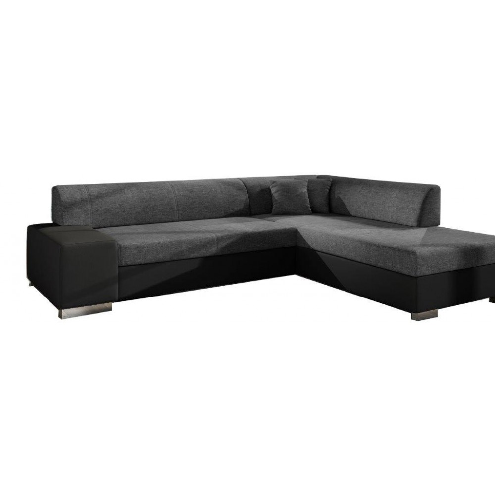 Γωνιακός καναπές Mordo-Μαύρο - Γκρι-Δεξιά