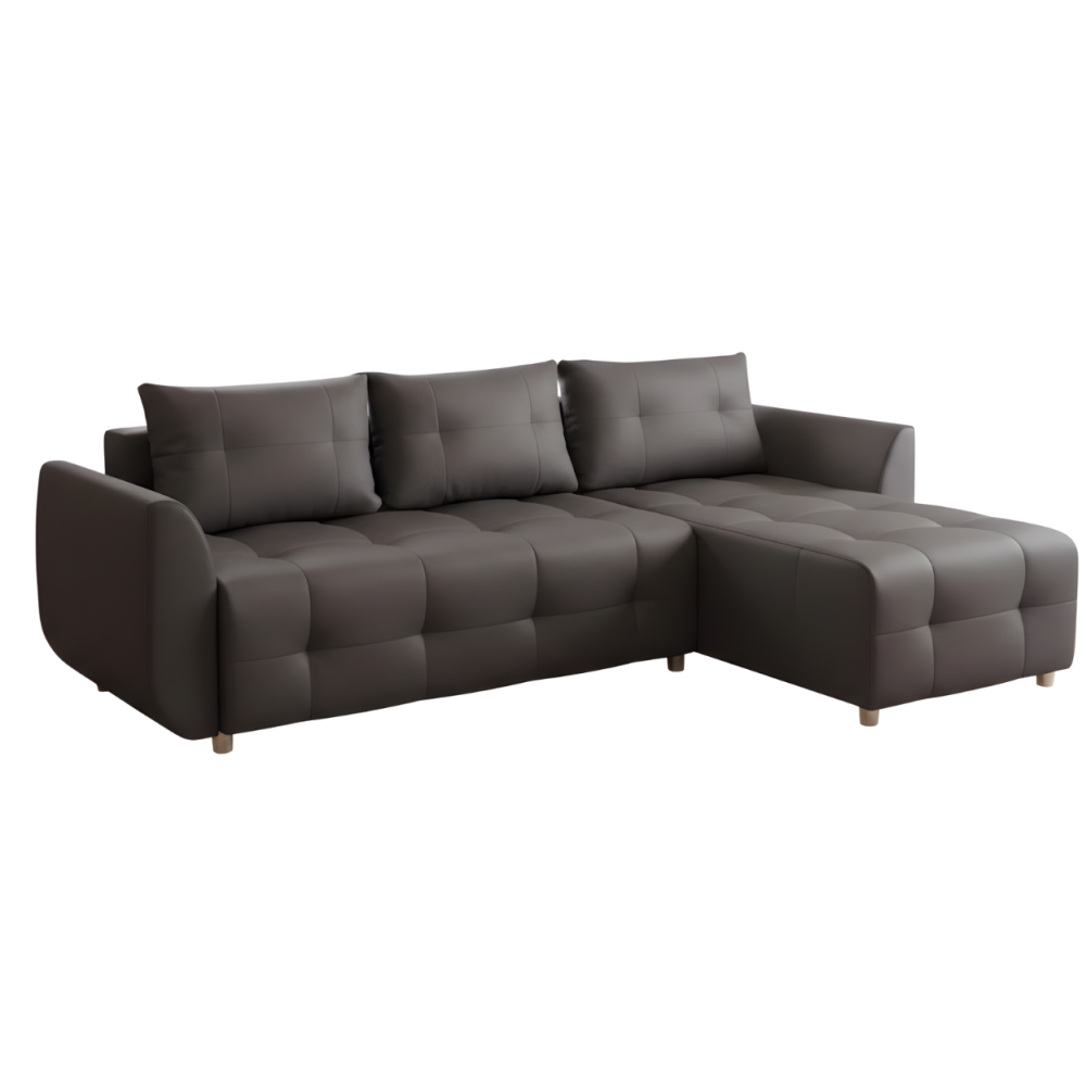 Γωνιακός καναπές Marten-Γκρι - Καφέ 238x150x88