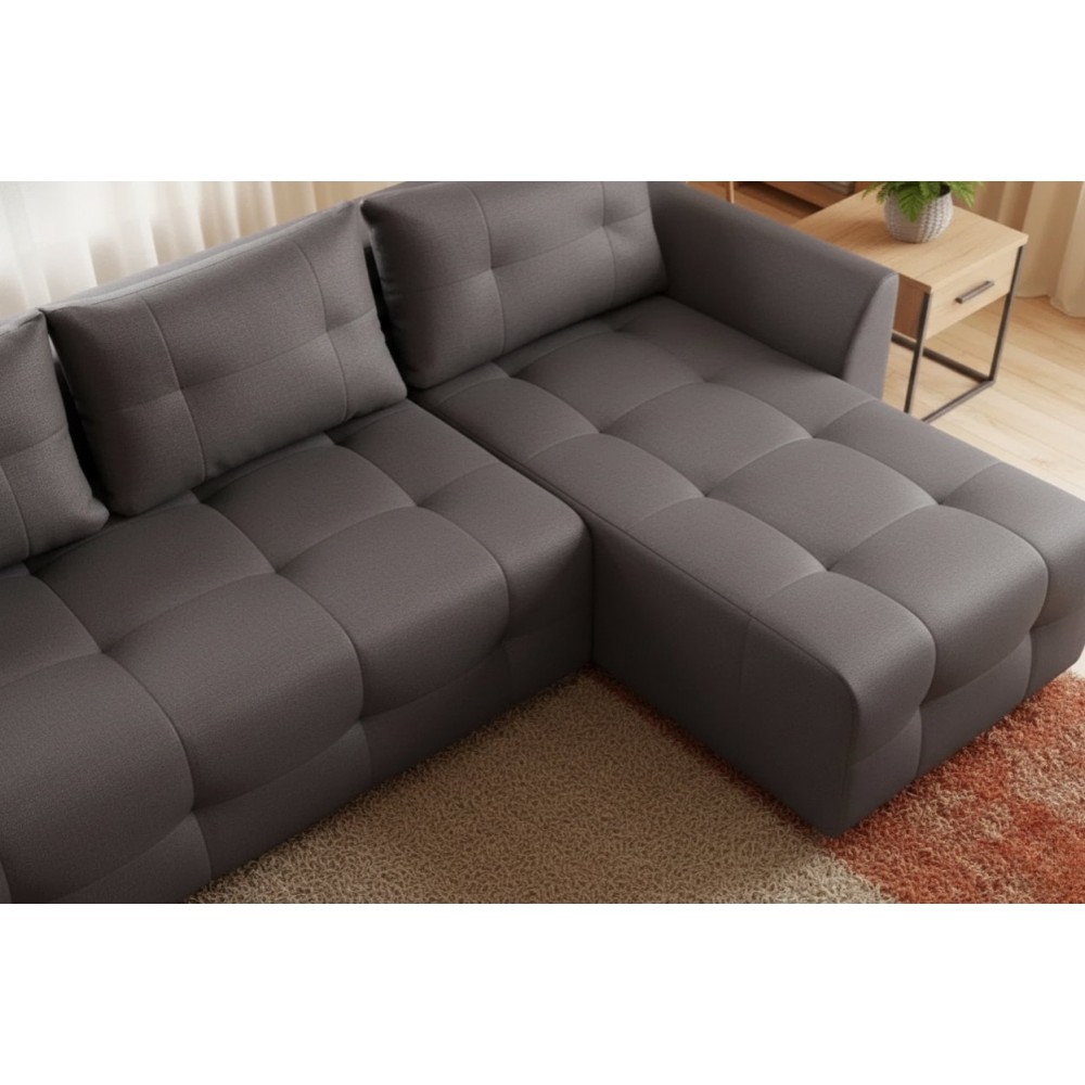 Γωνιακός καναπές Marten-Γκρι - Καφέ 238x150x88