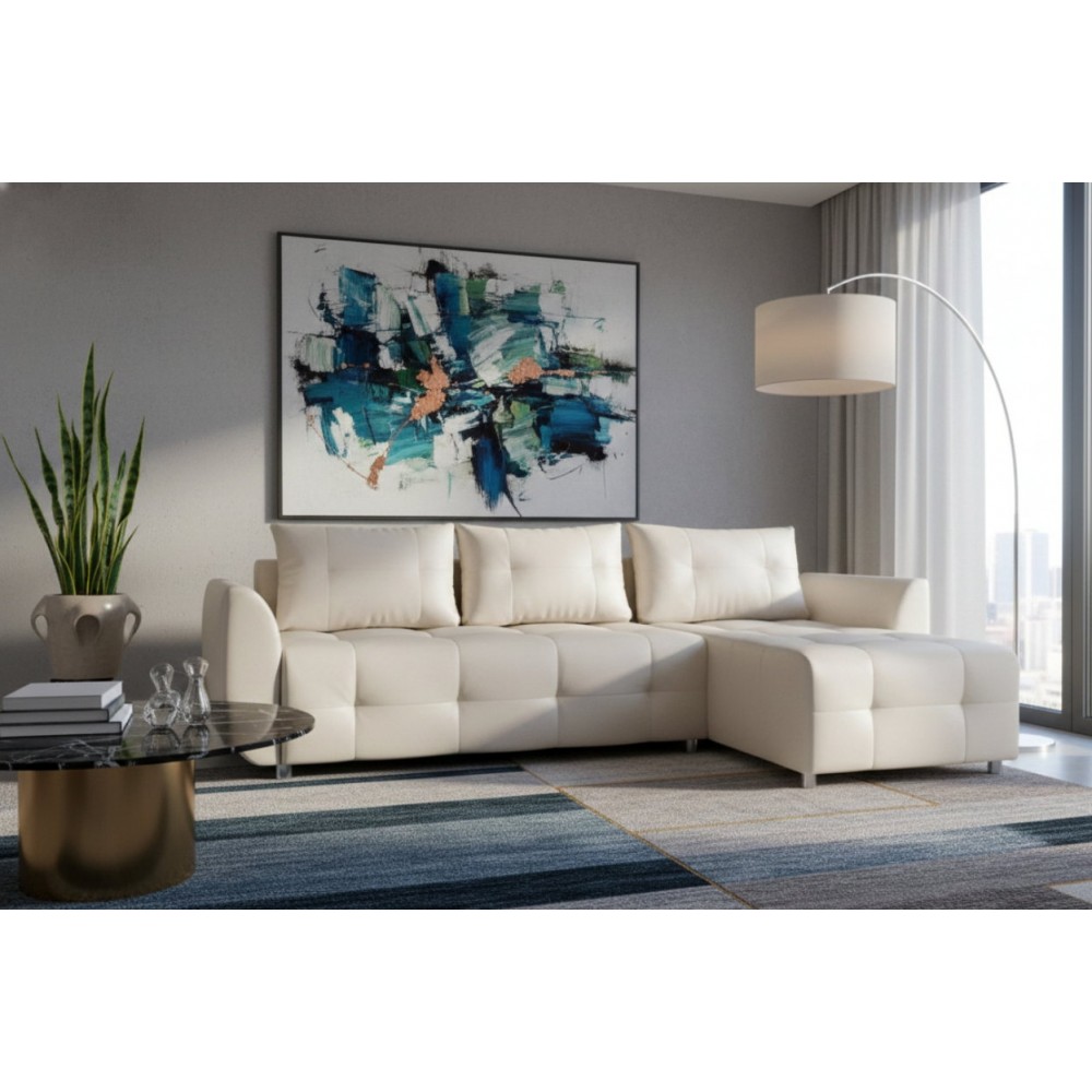 Γωνιακός καναπές Marten-Κρεμ 238x150x88