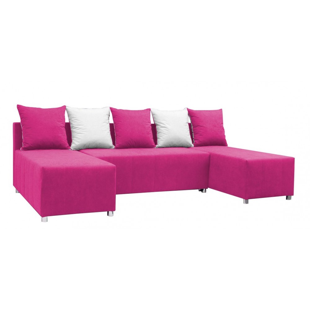 Γωνιακός καναπές Felipe-Ροζ 253x145x85