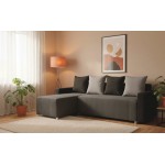 Γωνιακός καναπές Odette-Γκρι - Μαύρο 222x145x85