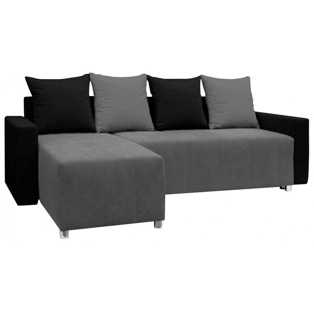 Γωνιακός καναπές Odette-Γκρι - Μαύρο 222x145x85