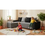 Γωνιακός καναπές Odette-Γκρι - Μαύρο 222x145x85